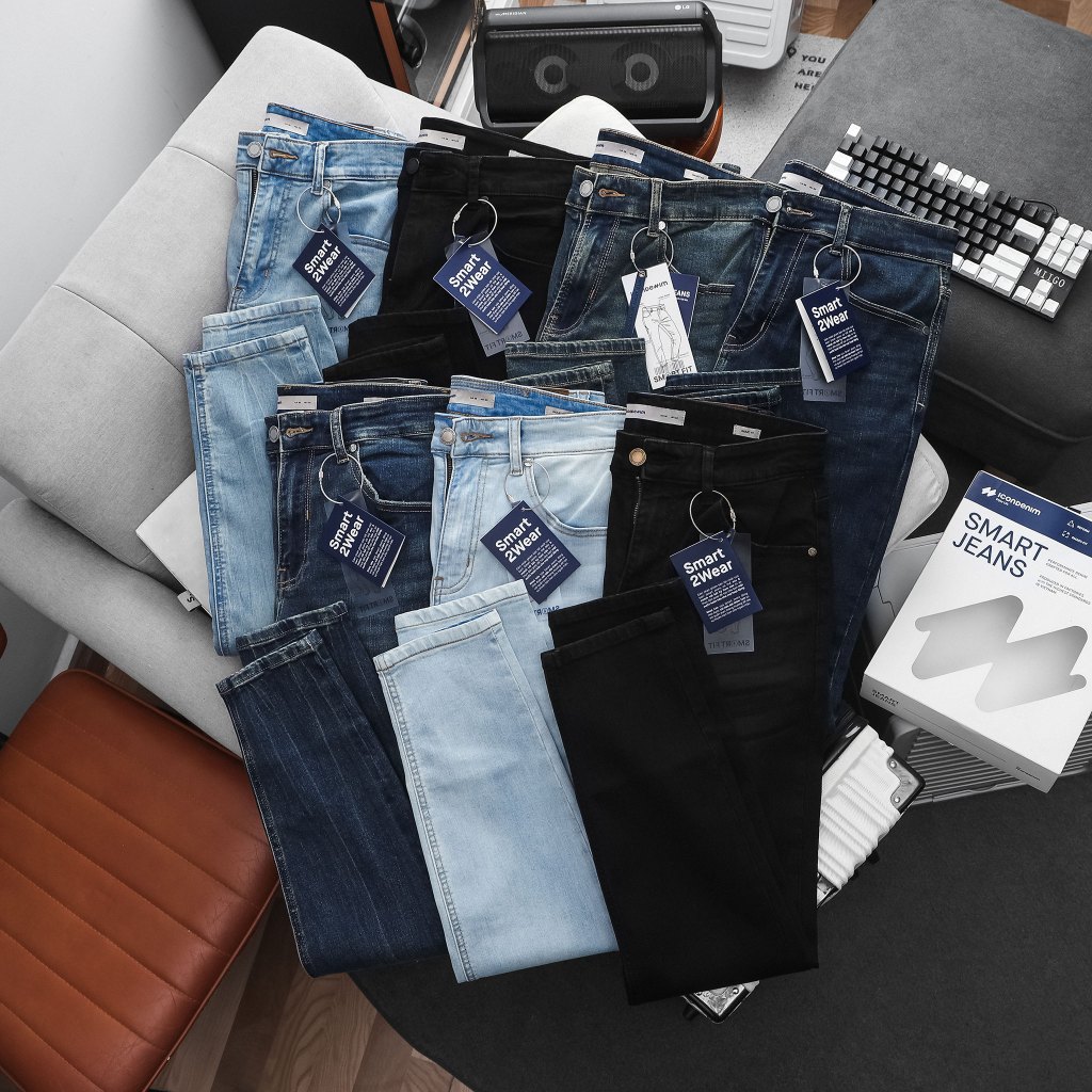  Quần jean nam Smart Jeans ICON DENIM Black Wash thoáng khí chuẩn form 