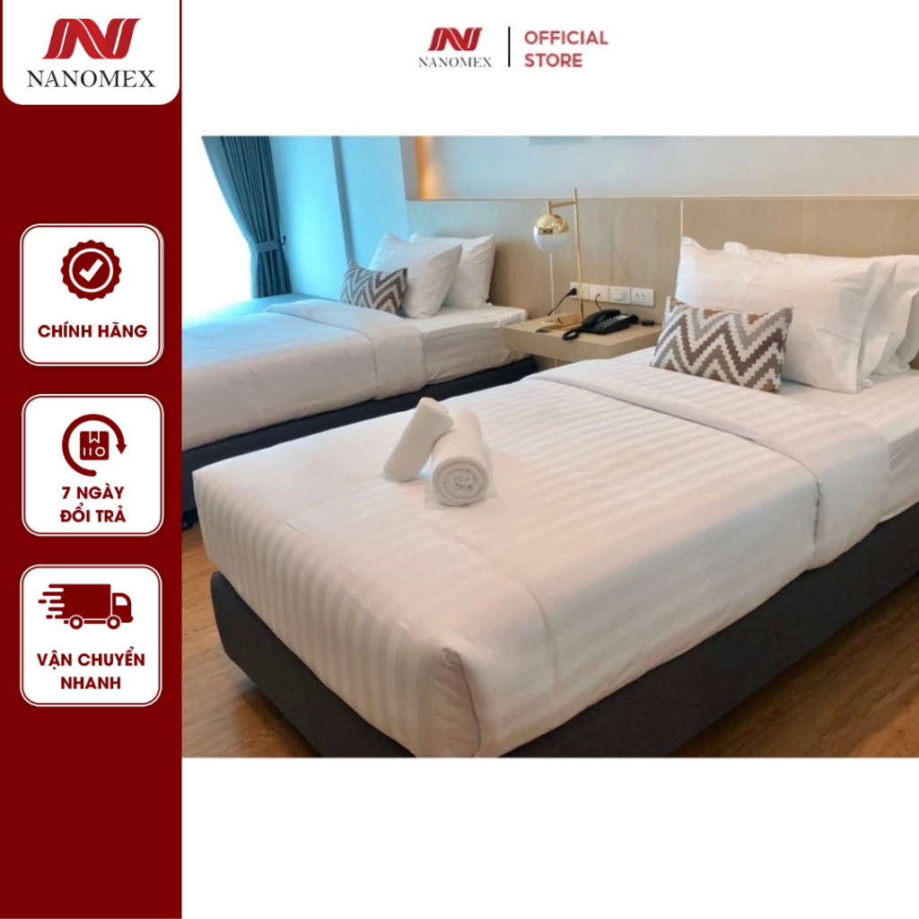 Drap Giường - Ga giường Nanomex chuyên sử dụng khách sạn 5 sao cotton cao cấp thoáng mịn