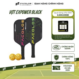 Combo bộ 2 vợt Pickleball Facolos ExPower Black (ExPower Black 14mm) - Tặng 2 bóng