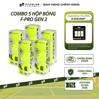 Combo 5 hộp bóng pickleball Facolos, bóng F-Pro Gen 2 đúc nguyên khối đạt tiêu chuẩn thi đấu quốc tế
