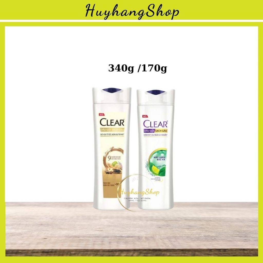 Dầu gội Clear Thảo dược, Clear bạc hà 340g, 170g | Huyhangshop