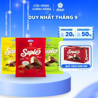 Combo 3 Túi 30 chiếc Bánh Mềm Phủ Socola Sapie Gold Chuối – Cốm 180g (10 Chiếc/Túi) | Snack Ăn Vặt, Bánh Kẹo Ngọt