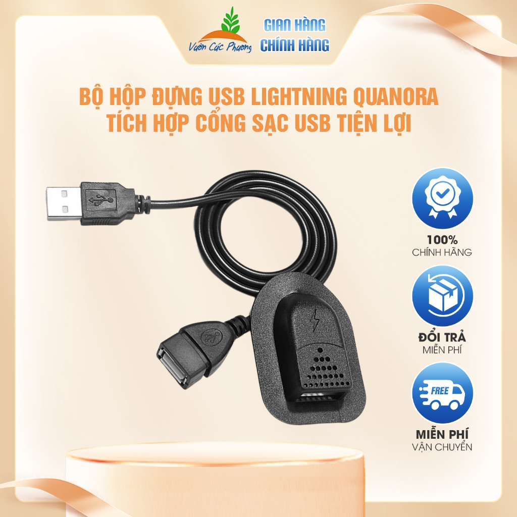 Bộ hộp đựng USB Lightning QUANORA Tích Hợp Cổng Sạc USB Tiện Lợi