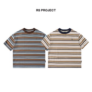 Áo Thun Sọc Boxy Fit ROSS STUDIO Cotton 280gsm Logo Thêu RS Unisex - RS 3 STRIPED T-SHIRT