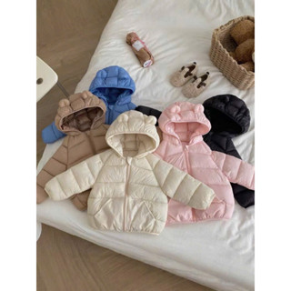 [ Hàng QC](8-22kg) Áo khoác trẻ em, áo phao tai gấu hoạ tiết xinh xắn cho bé trai, bé gái