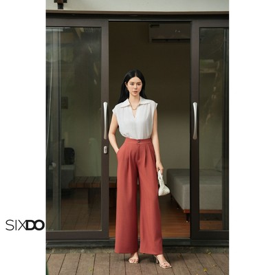 Quần suông tuýt si đỏ gạch SIXDO (Brick Woven Loose Pants)