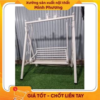 Ghế Xích Đu Khung Sắt Sơn Tĩnh Điện, Ghế Nan Sắt Ngang Chân Chữ A, Xưởng Sản Xuất, Trang Trí Sân Vườn Quán Cà Phê