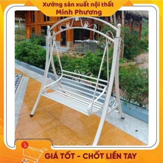 Xích Đu Chân Chữ A Mái Vòm, Ghế Xích Đu Sắt Sơn Tĩnh Điện Trang Trí Ban Công Quán Cà Phê