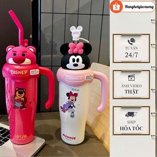  Ly giữ nhiệt hoạt hình Disney 800ml có tay cầm bình nước cute nắp kín bằng thép 316-hcom2243-Hanghot 