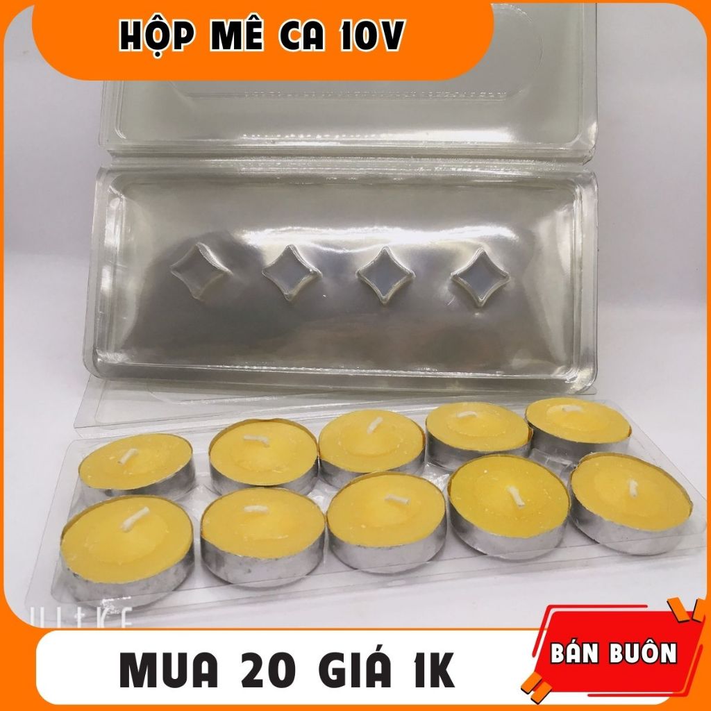 Combo 50 Hộp mica làm nến tealight hộp 10 viên nến