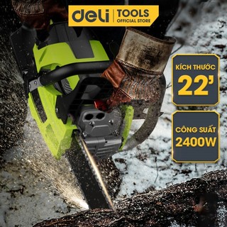 Máy cưa xich điện cầm tay Deli Tools - Công suất cực mạnh 3300W - Lưỡi cưa 22 inch bản mới