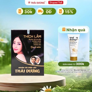 GEL PHA SẴN - Nhuộm tóc thảo dược màu đen, nhuộm phủ bạc Sao Thái Dương hộp 5 gói dạng MỚI - Sao Thái Dương