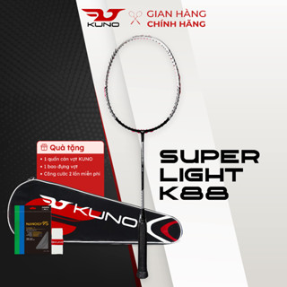Vợt Cầu Lông KUNO Super Light K88 Full Carbon Siêu Nhẹ, Phù Hợp Cho Người Mới Chơi, Căng Sẵn 10.5kg Tặng Kèm Quấn Cán