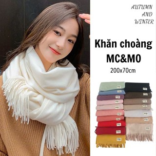  Khăn quàng cổ nữ mùa đông len cashmere choàng cổ đẹp giữ ấm đủ màu trơn đen vàng đỏ be xanh dương tím rêu hồng 