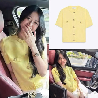  Áo Len Nữ Cardigan Tay Ngắn Túi Giả – Màu Vàng Xinh Xắn Sang Trọng 2026 