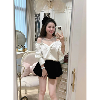   SẴN SHIP ÁO SƠMI TRỄ VAI PHỐI CỔ KIM SA 2 MÀU ÁO ĐI CHƠI ĐI TIỆC PHONG CÁCH SANG CHẢNH ÁO ĐIỆU A29 