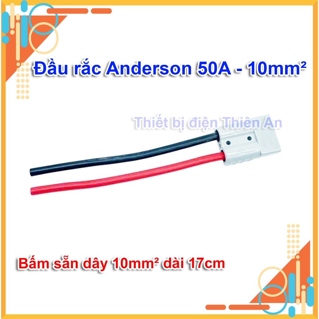 Đầu Nối Anderson 50A Dây Silicon 10mm Kết Nối Điện Công Suất Cao Rắc Anderson Kèm Dây 10mm2