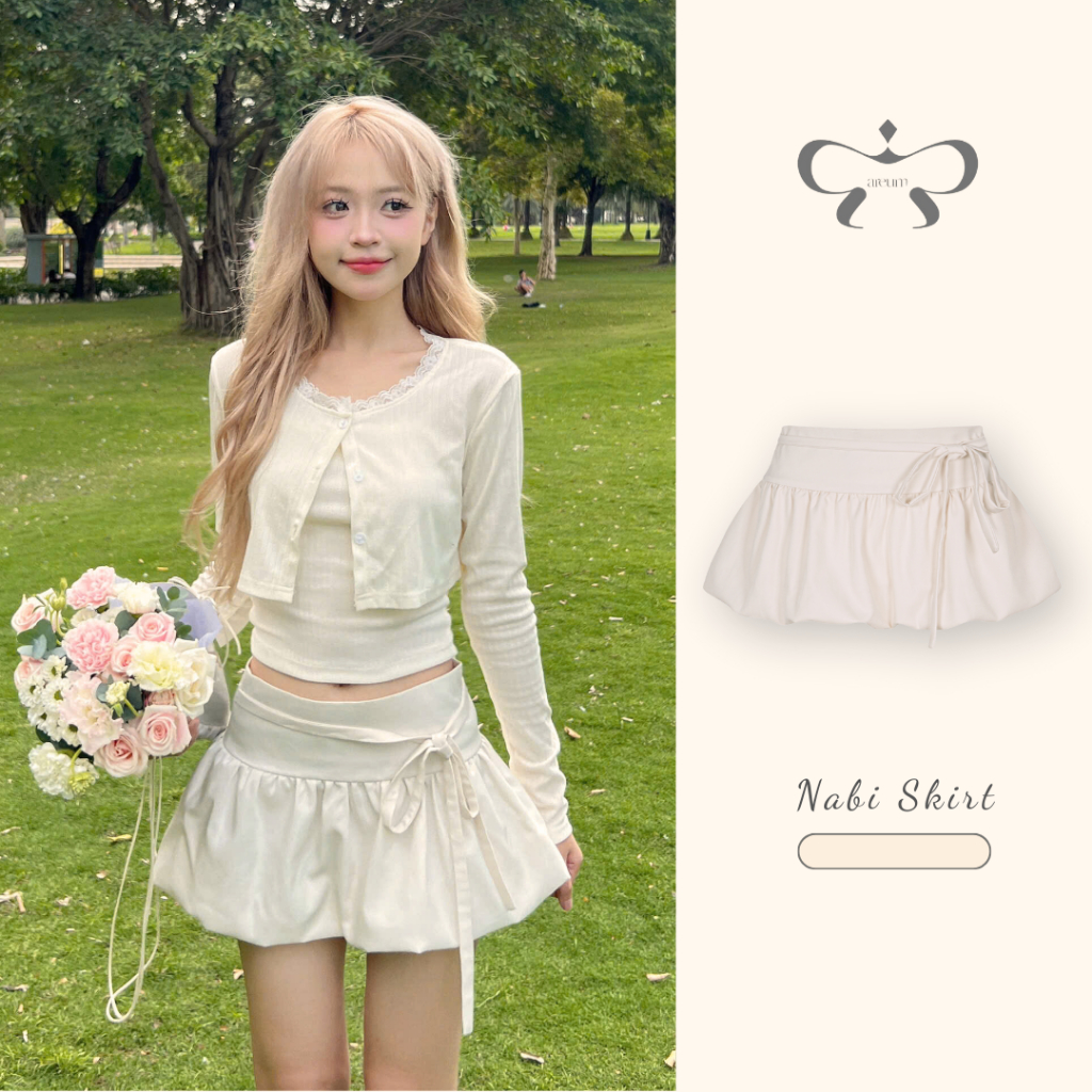 AREUM CHÂN VÁY BÍ NABI Form Nhỏ Dáng Ngắn Cạp Thấp [Kèm quần bảo hộ]