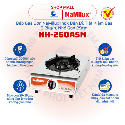 [HỎA TỐC] Bếp gas đơn NaMilux NH-260ASM - Hàng chính hãng