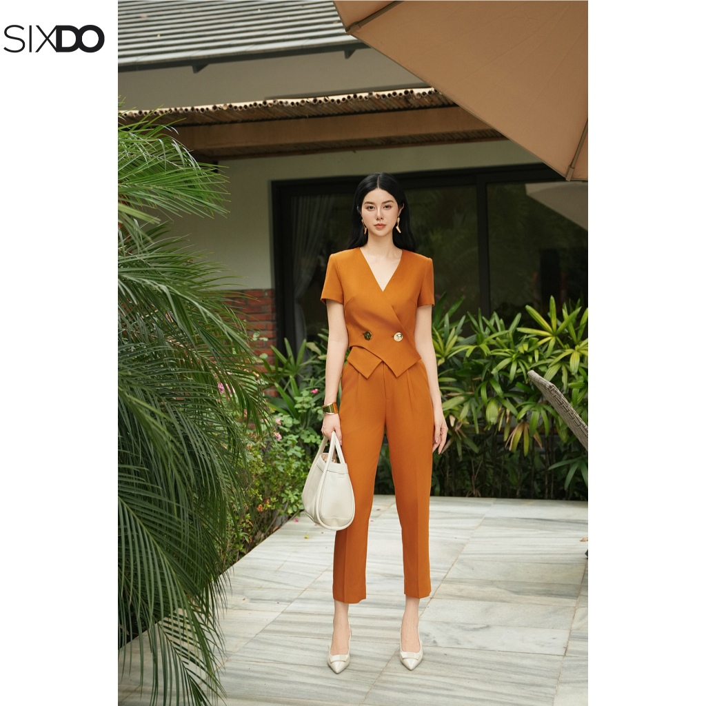Quần nữ cam baggy SIXDO (Orange Woven Baggy Pants)