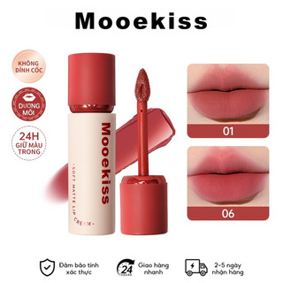  Mooekiss Son kem son bùn Không khô môi Tôn da Giữ ẩm lâu 2g 