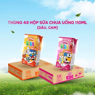  Thùng 48 hộp Sữa chua uống 110ml vị cam dâu ZinZin 