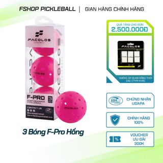 Hộp bóng pickleball Facolos F-Pro bản hồng tiêu chuẩn bóng thi đấu 40 lỗ với đường kính 74mm