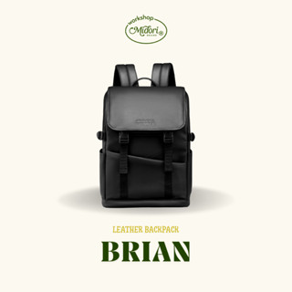 Balo Da PU Đi Học Đi Làm Brian Nam Nữ Cặp Đựng Laptop Nhiều Ngăn Du Lịch | MI MIDORI