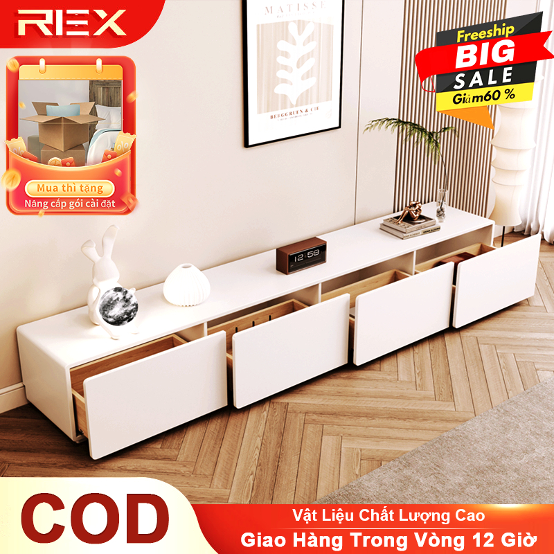 REX Kệ Tivi tủ tivi để sàn nhà chất liệu gỗ MDF có ngăn kéo phong cách hiện đại Lực chịu lực 350kg