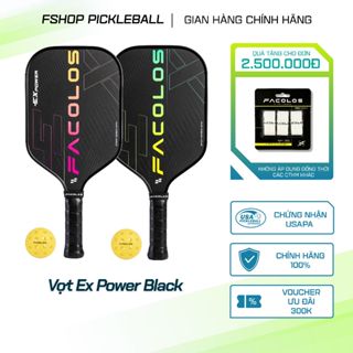 [Tặng 2 bóng] Combo bộ 2 vợt pickleball Facolos (Expower black 14mm) vợt pickleball dành cho newbie