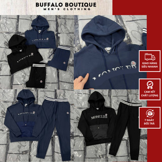 Bộ Quần Áo Nam Mùa Đông Mon Co Lo Phối Túi Hộp Siêu Chất - Bộ Hoodie Nam Mon Co Lo Thêu Logo Ngang Cao Cấp 