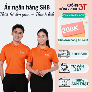 Áo đồng phục ngân hàng SHB có cổ nam nữ ngắn tay thời trang thanh lịch - 3T UNIFORM