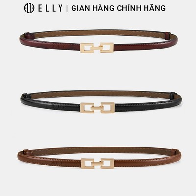 Dây lưng nữ ELLY ED91 thắt lưng da thật cao cấp khóa móc thời trang công sở