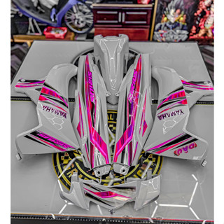  Dàn áo xe Sirius 110 50cc Trắng - Nhựa ABS cao cấp Tặng tem PVC 3 lớp 