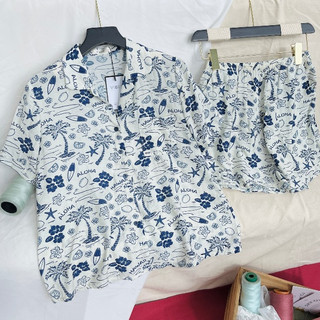 VIBES Pijama ngắn mặc nhà chất đũi mát nhẹ nhiều họa tiết Flippie Py Set