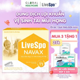 Nhỏ mũi bào tử lợi khuẩn Livespo Navax Kids cho bé - Vệ sinh, giảm nghẹt, sổ mũi (Bình+5 ống x 5ml)