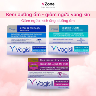 Vagisil Kem dưỡng ẩm và giảm ngứa vùng kín Vagisil Regular, Sensitive và Maximum Strength 28g