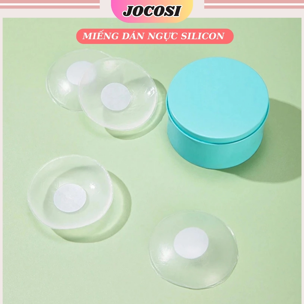 Miếng dán ngực ti silicon siêu dính tái sử dụng nhiều lần, Hộp 5 cặp dán bảo vệ nhũ hoa JOCOSI