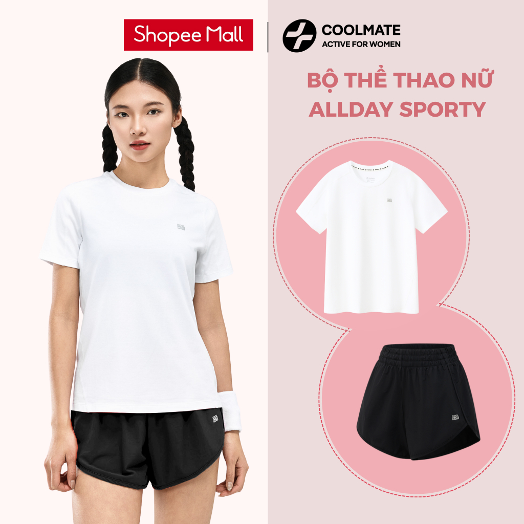 Set Thể Thao Nữ All day Sporty Áo Comfort & Quần Woven thoải mái vận động - Coolmate Active For Wome