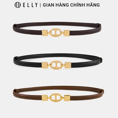 Dây lưng nữ ELLY ED90 thắt lưng da thật cao cấp khóa móc thời trang công sở