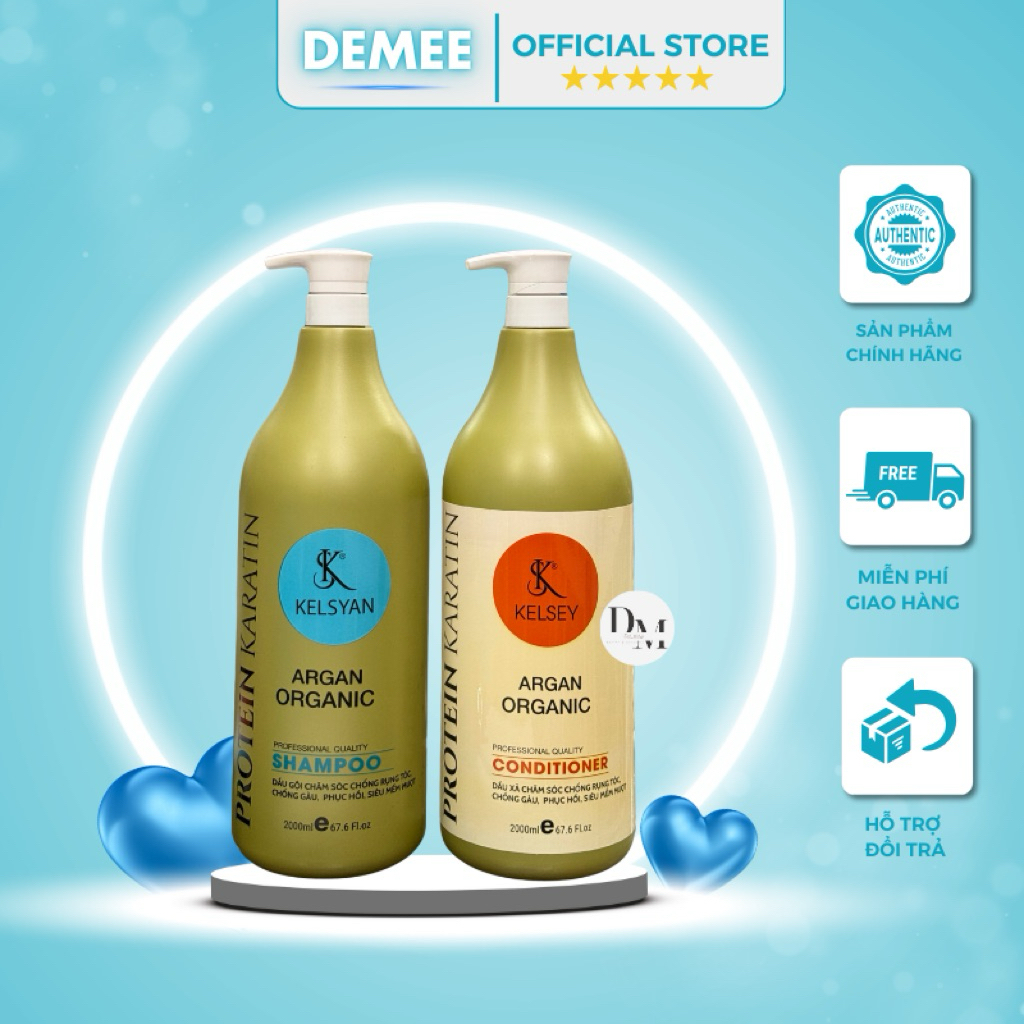 Gội - Xả Kelsey Collagen Phục Hồi Hư Tổn Tóc, Chống Rụng Và Giúp Tóc Mềm Mượt 2000ML