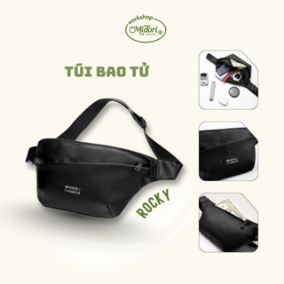 Túi Bao Tử Rocky Nam Nữ Da Đeo Chéo Hông Bụng Đi Chơi Thể Thao Đa Năng Nhiều Ngăn | MI MIDORI