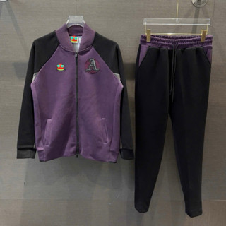 Đồ bộ nam dài tay thu đông PB nỉ hai da thêu logo chữ A cao su ngực áo cổ bomber dày dặn boy phố BD64P