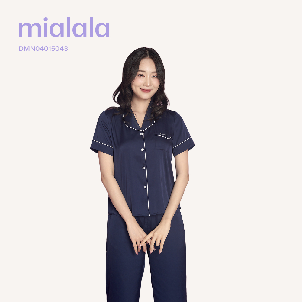 Bộ mặc nhà lụa latin dáng pijama thanh lịch hiện đại Mialala 5043 DMN04015043