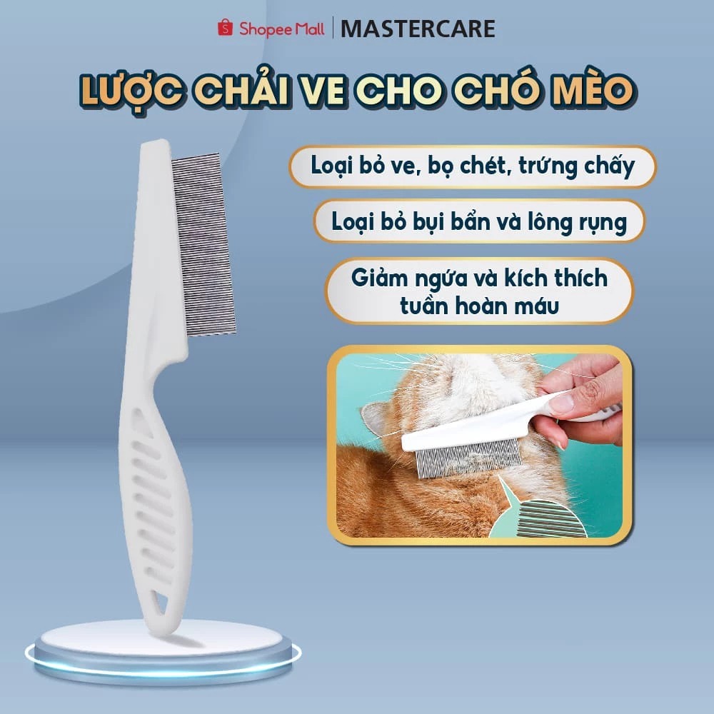 Lược Chải Ve rận cho Chó Mèo MASTERCARE Tiện Dụng, Giải Pháp Hiệu Quả Cho Bộ Lông Sạch Khỏe