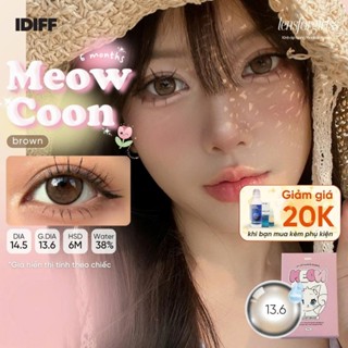 Lens cận | Kính áp tròng GIÃN TRÒNG hack mắt MEOW COON BROWN (6m) Dia 14.5mm chính hãng IDIFF KOREA | LENSFORGIRLSS