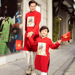 size 4,6 || Aodaigiare 11 | Áo dài bé trai màu đỏ | Áo dài cách tân bé trai áo dài rẻ cho bé trai