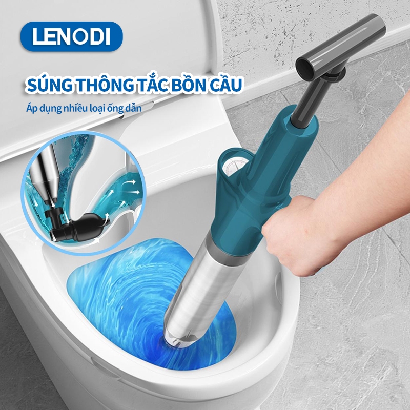 Súng Thông Tắc Bồn Cầu, Chậu Rửa Bát, Cây gắp rác thông cống toàn năng, Áp dụng nhiều loại ống dẫn