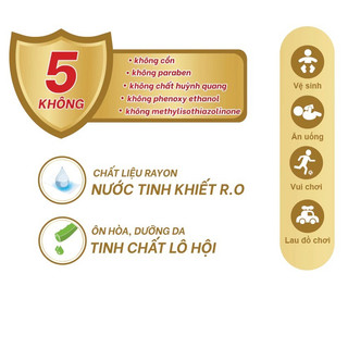 Khăn Ướt Em Bé NUNA Mềm Mại, An Toàn Không Kích Ứng Hương Phấn, 100 miếng/Bao