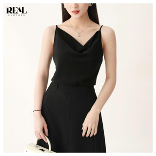 Áo hai dây cổ đổ REAL CLOTHES (tổng hợp màu), dây áo điều chỉnh được, vải lụa satin cao cấp